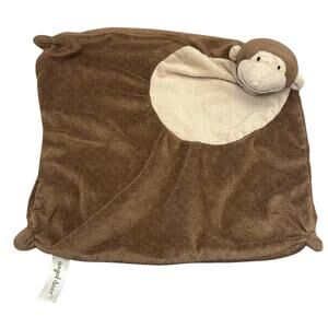 Angel Dear Blanket Monkey Brown Tan Plush Tied Corners Embroider Face Baby Lovey